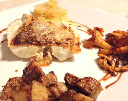 Hake with chanterelles and artichokes
