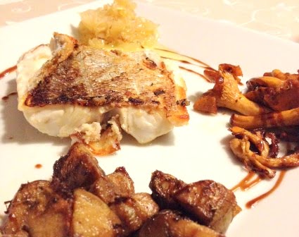 Hake with chanterelles and artichokes
 